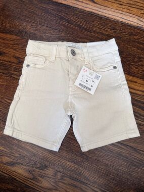 Zara Cream Denim-Style Kids Shorts